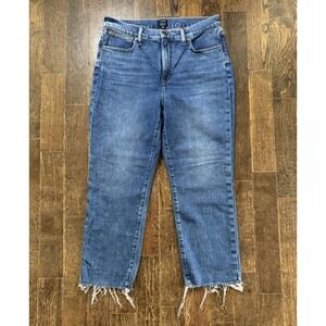 J.Crew Essential Straight Jeans Womens Sz 31 (W31xL24) Raw Hem Blue Style CG486